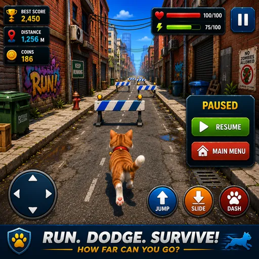 Cat Running Game 3D Fun Endless Runner Adventure Online