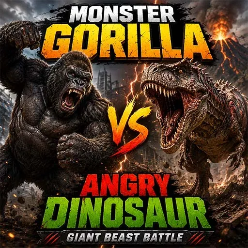 Monster Gorilla vs Angry Dinosaur